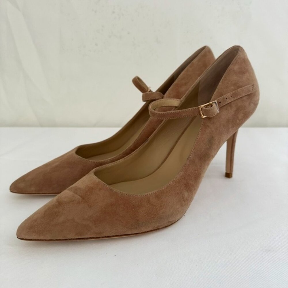 L'Agence Neutral Suede Heel